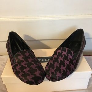 THEME PURPLE & BLACK PONY HAIR HOUNDSTOOTH LOAFERS